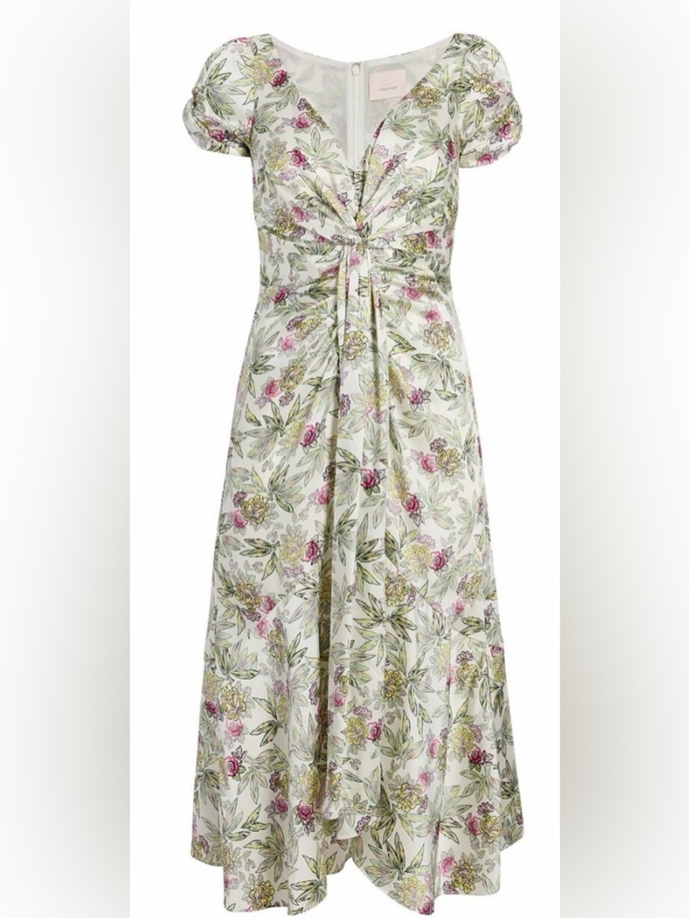 NWT ✨ WORN ON TV ✨ Cinq a Sept ‘Walker Floral Ruched Midi Dress’ Sz 8 $395